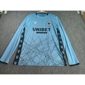 Macron Club Brugge KV Training Jersey Men's Medium Blue Long Sleeve Soccer Shirt